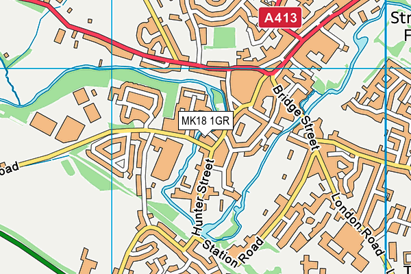MK18 1GR map - OS VectorMap District (Ordnance Survey) MK18 1GR map - OS VectorMap District (Ordnance Survey)