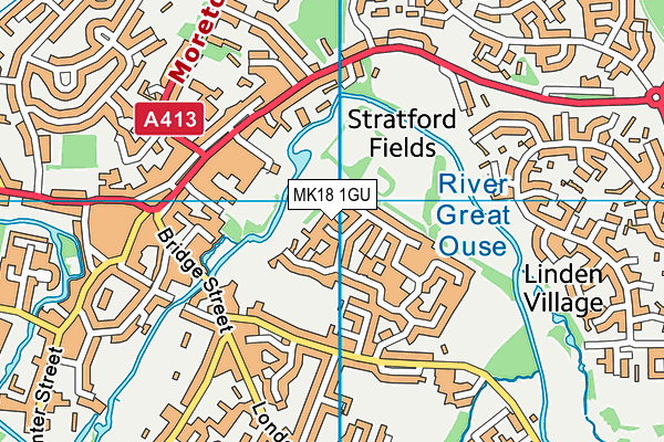 MK18 1GU map - OS VectorMap District (Ordnance Survey) MK18 1GU map - OS VectorMap District (Ordnance Survey)