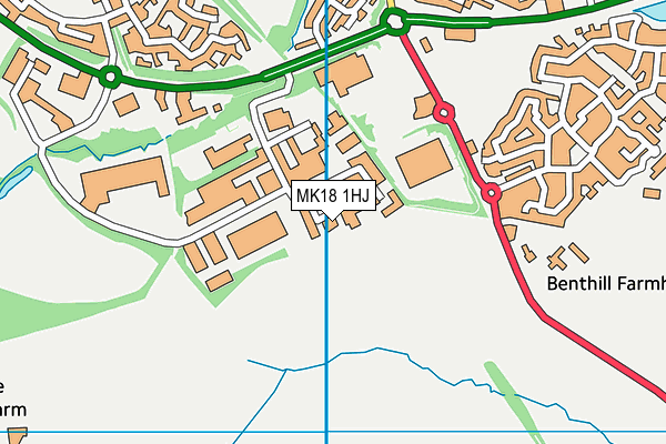 MK18 1HJ map - OS VectorMap District (Ordnance Survey)