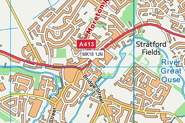 MK18 1JN map - OS VectorMap District (Ordnance Survey)