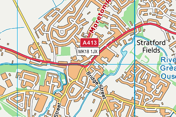 MK18 1JX map - OS VectorMap District (Ordnance Survey)