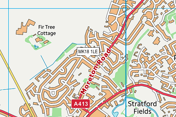 MK18 1LE map - OS VectorMap District (Ordnance Survey)