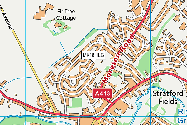 MK18 1LG map - OS VectorMap District (Ordnance Survey) MK18 1LG map - OS VectorMap District (Ordnance Survey)