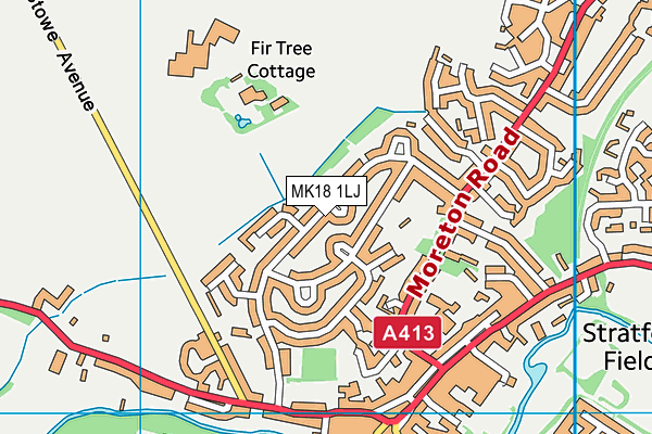 MK18 1LJ map - OS VectorMap District (Ordnance Survey) MK18 1LJ map - OS VectorMap District (Ordnance Survey)