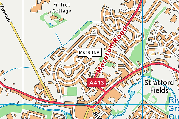 MK18 1NA map - OS VectorMap District (Ordnance Survey) MK18 1NA map - OS VectorMap District (Ordnance Survey)