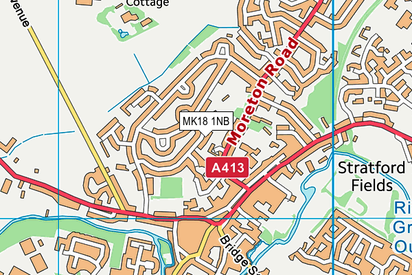 MK18 1NB map - OS VectorMap District (Ordnance Survey) MK18 1NB map - OS VectorMap District (Ordnance Survey)