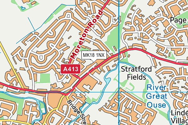 MK18 1NX map - OS VectorMap District (Ordnance Survey)