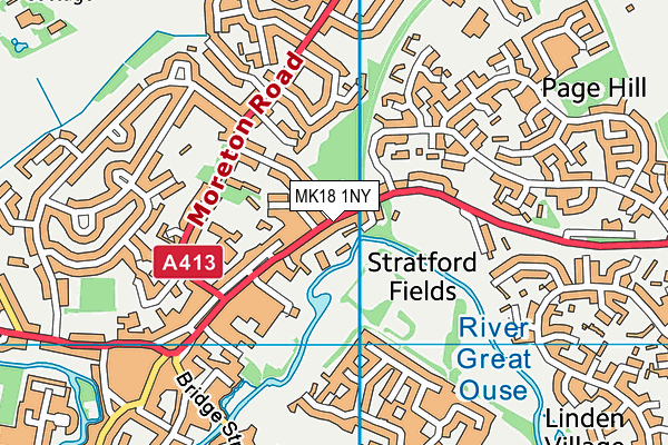 MK18 1NY map - OS VectorMap District (Ordnance Survey) MK18 1NY map - OS VectorMap District (Ordnance Survey)