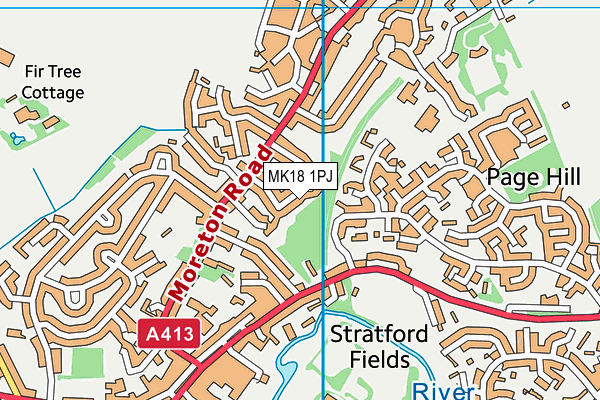 MK18 1PJ map - OS VectorMap District (Ordnance Survey) MK18 1PJ map - OS VectorMap District (Ordnance Survey)