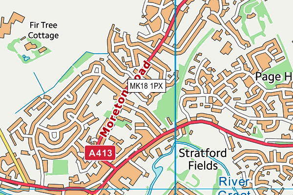 MK18 1PX map - OS VectorMap District (Ordnance Survey) MK18 1PX map - OS VectorMap District (Ordnance Survey)