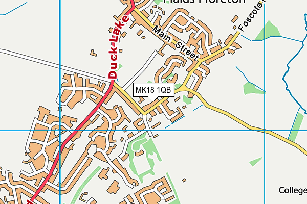 MK18 1QB map - OS VectorMap District (Ordnance Survey) MK18 1QB map - OS VectorMap District (Ordnance Survey)