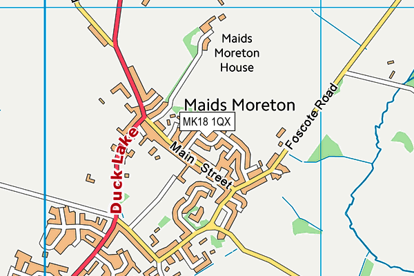 MK18 1QX map - OS VectorMap District (Ordnance Survey)