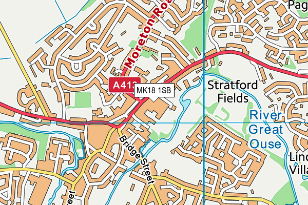 MK18 1SB map - OS VectorMap District (Ordnance Survey)