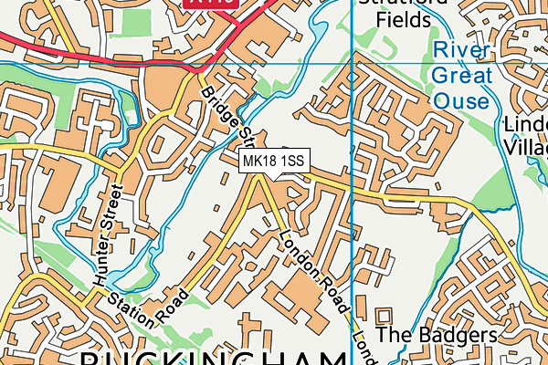 MK18 1SS map - OS VectorMap District (Ordnance Survey)