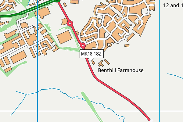 MK18 1SZ map - OS VectorMap District (Ordnance Survey) MK18 1SZ map - OS VectorMap District (Ordnance Survey)