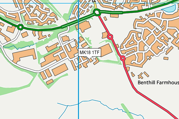 MK18 1TF map - OS VectorMap District (Ordnance Survey)