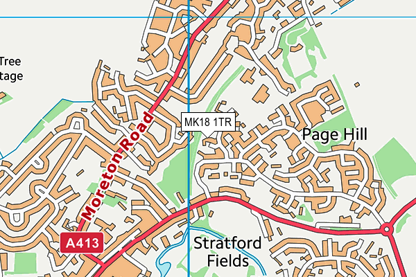MK18 1TR map - OS VectorMap District (Ordnance Survey)
