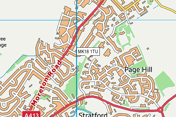 MK18 1TU map - OS VectorMap District (Ordnance Survey)