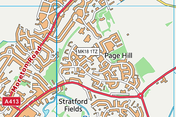 MK18 1TZ map - OS VectorMap District (Ordnance Survey) MK18 1TZ map - OS VectorMap District (Ordnance Survey)