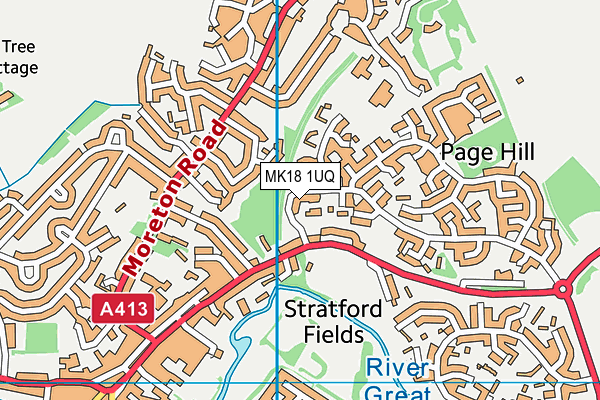 MK18 1UQ map - OS VectorMap District (Ordnance Survey)