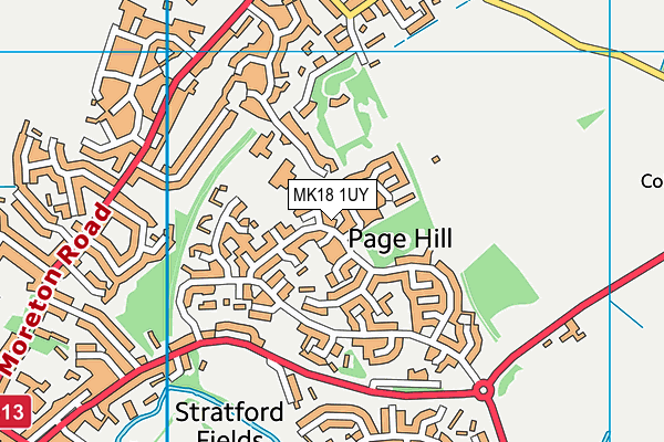 MK18 1UY map - OS VectorMap District (Ordnance Survey) MK18 1UY map - OS VectorMap District (Ordnance Survey)
