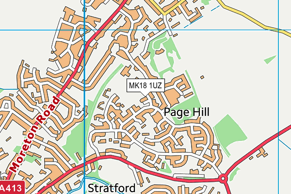 MK18 1UZ map - OS VectorMap District (Ordnance Survey)