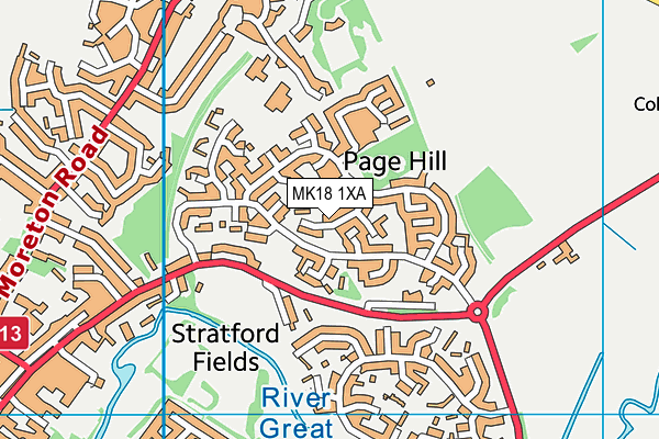 MK18 1XA map - OS VectorMap District (Ordnance Survey) MK18 1XA map - OS VectorMap District (Ordnance Survey)