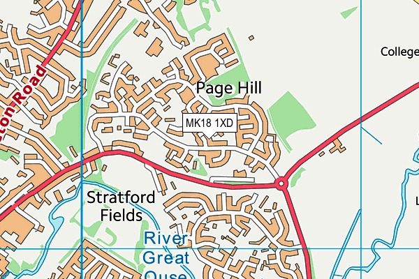 MK18 1XD map - OS VectorMap District (Ordnance Survey) MK18 1XD map - OS VectorMap District (Ordnance Survey)