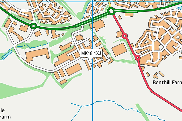 MK18 1XJ map - OS VectorMap District (Ordnance Survey)