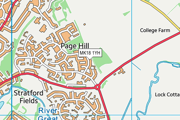 MK18 1YH map - OS VectorMap District (Ordnance Survey) MK18 1YH map - OS VectorMap District (Ordnance Survey)