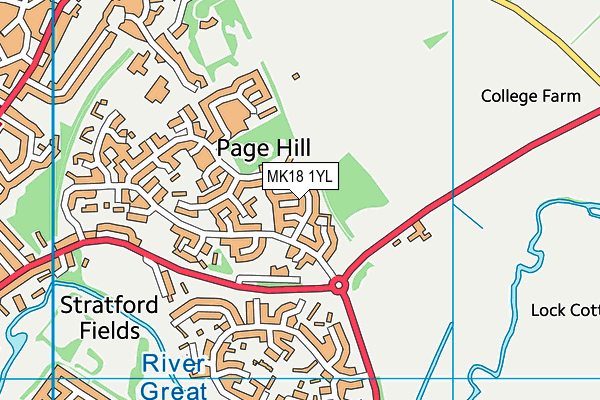 MK18 1YL map - OS VectorMap District (Ordnance Survey) MK18 1YL map - OS VectorMap District (Ordnance Survey)
