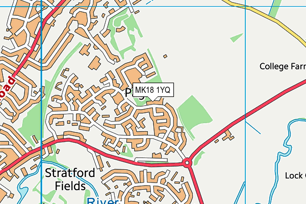 MK18 1YQ map - OS VectorMap District (Ordnance Survey)