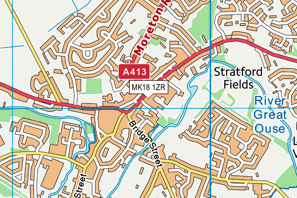 MK18 1ZR map - OS VectorMap District (Ordnance Survey)