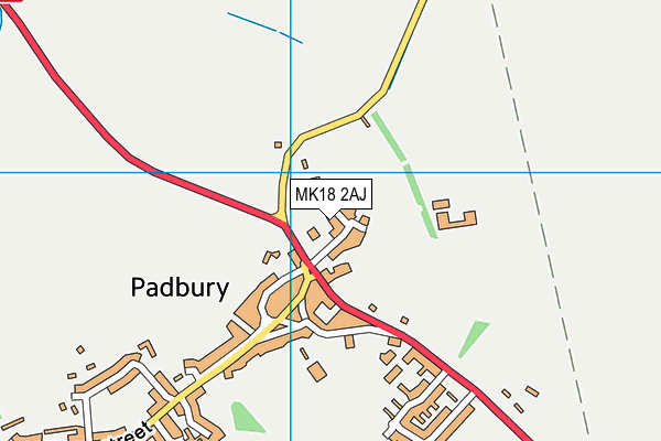 MK18 2AJ map - OS VectorMap District (Ordnance Survey) MK18 2AJ map - OS VectorMap District (Ordnance Survey)