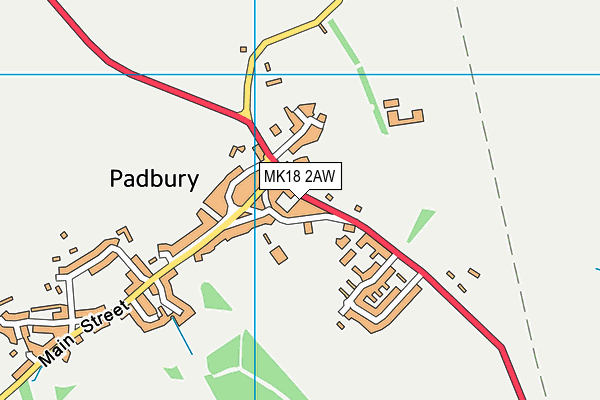 MK18 2AW map - OS VectorMap District (Ordnance Survey)