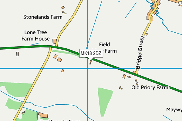 MK18 2DZ map - OS VectorMap District (Ordnance Survey)