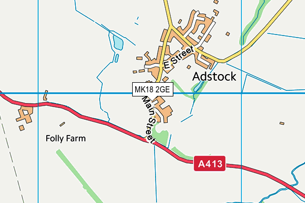 MK18 2GE map - OS VectorMap District (Ordnance Survey) MK18 2GE map - OS VectorMap District (Ordnance Survey)