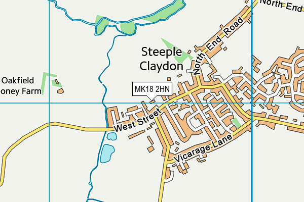 MK18 2HN map - OS VectorMap District (Ordnance Survey) MK18 2HN map - OS VectorMap District (Ordnance Survey)