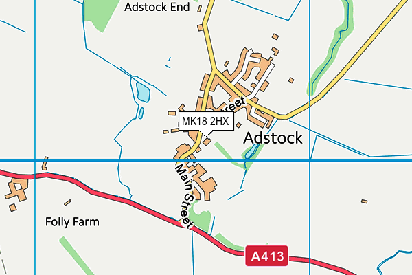 MK18 2HX map - OS VectorMap District (Ordnance Survey)