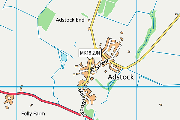 MK18 2JN map - OS VectorMap District (Ordnance Survey) MK18 2JN map - OS VectorMap District (Ordnance Survey)