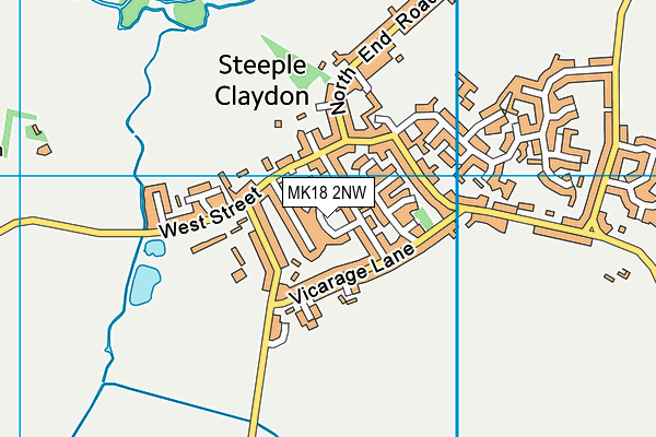 MK18 2NW map - OS VectorMap District (Ordnance Survey) MK18 2NW map - OS VectorMap District (Ordnance Survey)