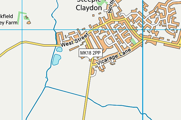 MK18 2PP map - OS VectorMap District (Ordnance Survey) MK18 2PP map - OS VectorMap District (Ordnance Survey)