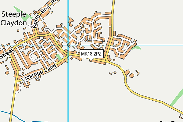 MK18 2PZ map - OS VectorMap District (Ordnance Survey) MK18 2PZ map - OS VectorMap District (Ordnance Survey)