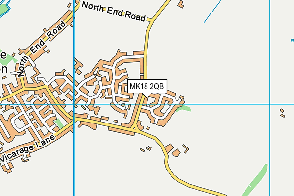 MK18 2QB map - OS VectorMap District (Ordnance Survey) MK18 2QB map - OS VectorMap District (Ordnance Survey)