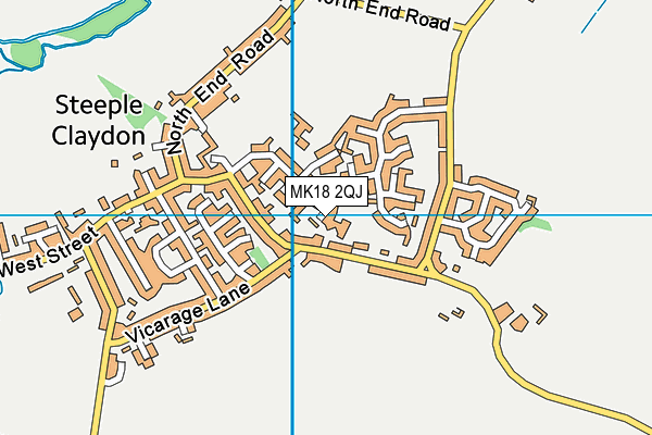 MK18 2QJ map - OS VectorMap District (Ordnance Survey) MK18 2QJ map - OS VectorMap District (Ordnance Survey)