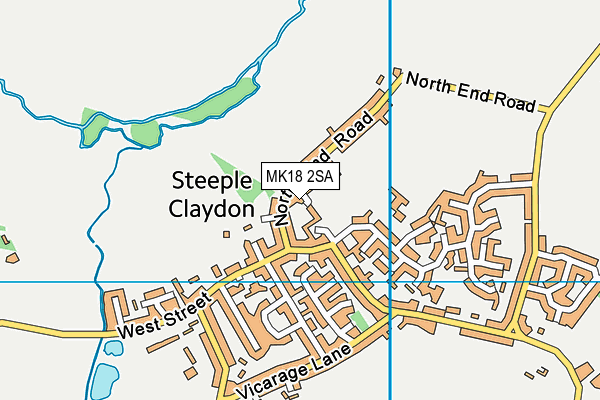 MK18 2SA map - OS VectorMap District (Ordnance Survey) MK18 2SA map - OS VectorMap District (Ordnance Survey)