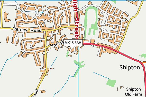 MK18 3AH map - OS VectorMap District (Ordnance Survey)
