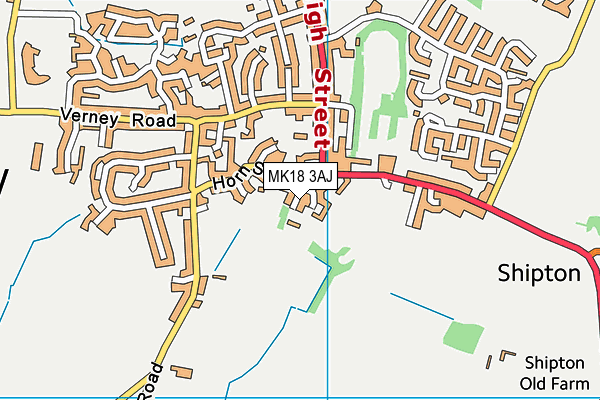 MK18 3AJ map - OS VectorMap District (Ordnance Survey) MK18 3AJ map - OS VectorMap District (Ordnance Survey)