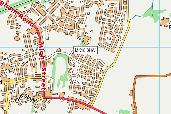 MK18 3HW map - OS VectorMap District (Ordnance Survey) MK18 3HW map - OS VectorMap District (Ordnance Survey)