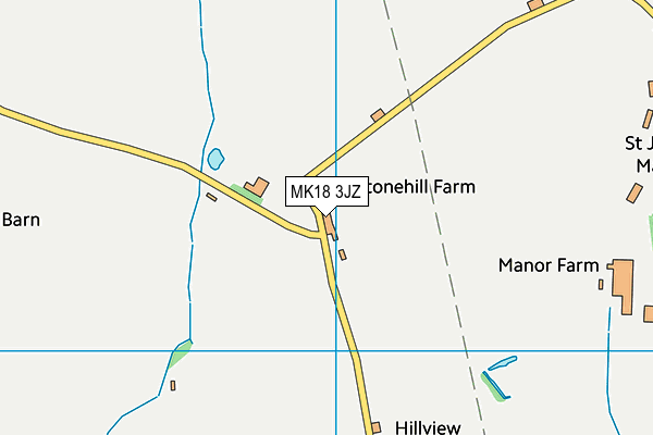 MK18 3JZ map - OS VectorMap District (Ordnance Survey)